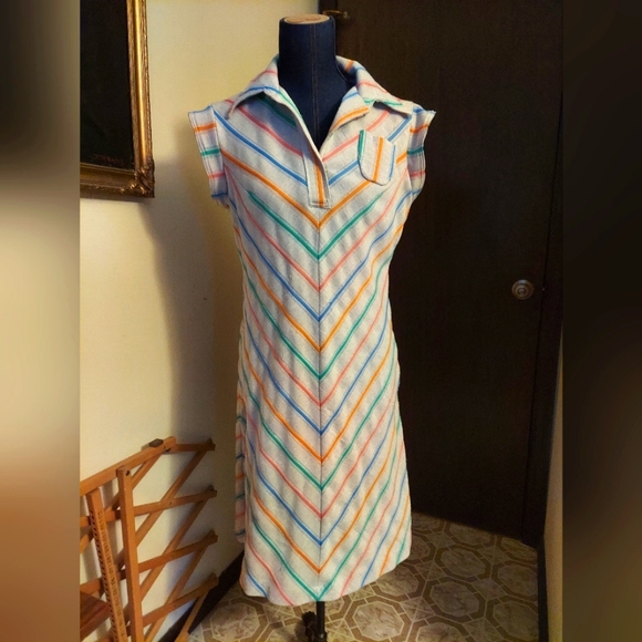 Vintage Cap Sleeve Summer Dress w/Pockets-Medium - Picture 1 of 8